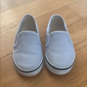 Blue Canvas Slip-On Sneakers with Rubber Sole